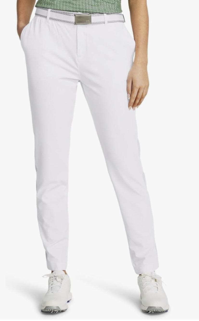 Under Armour Women's 16 White Performance Athleisure UA Drive Golf Pants K24-33
